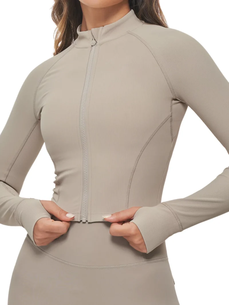 Ribbed Cropped Jacket - Image 3