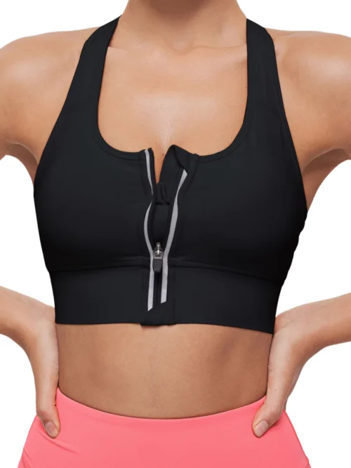 best zip front sports bra