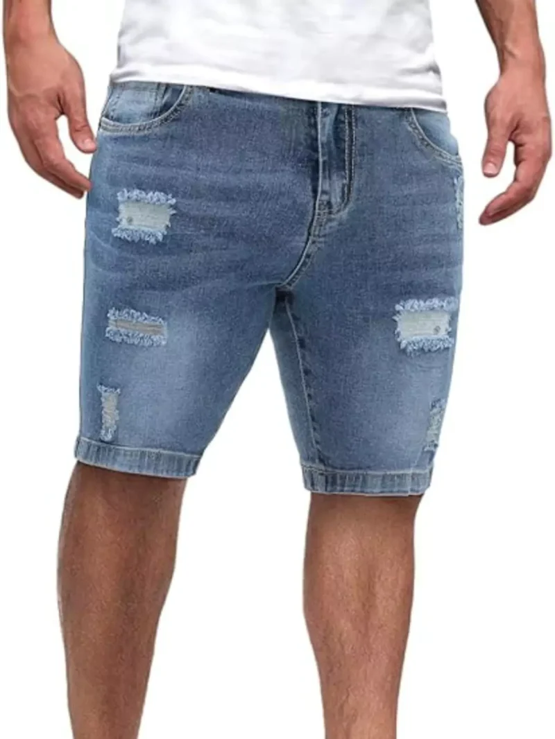 denim shorts outfit men's