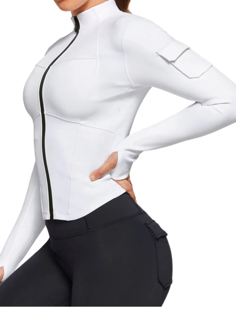 gym stand fitness zip up womens