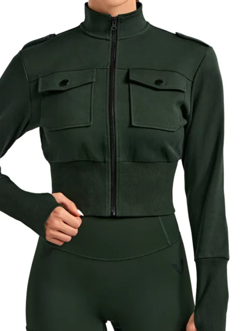 lose fit active crop jacket