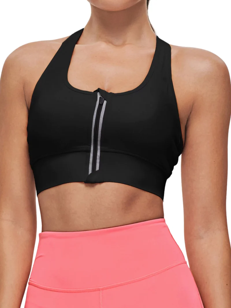 zip front sports bra USA